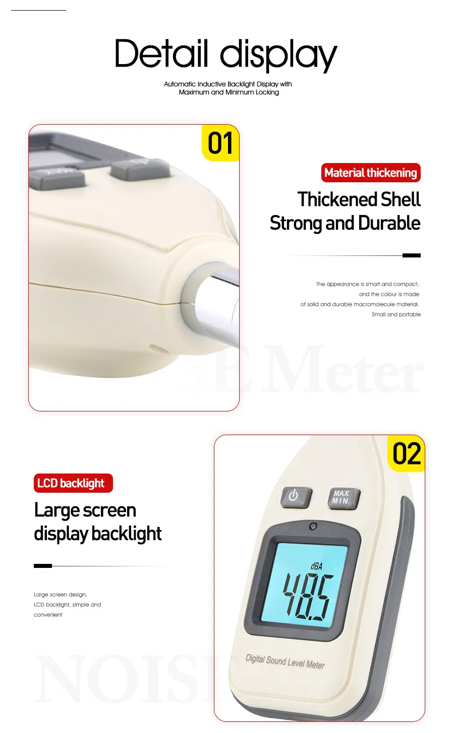 30-130dba Digital Noise Sound Level Meter 1.5dB Accuracy Decibel Logger Tester Measurment Tool Volume Measure Instrument