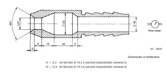 6.3mm Jet Nozzle for Ipx5 Test