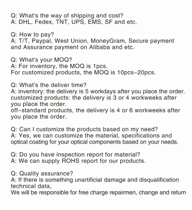 CaF2 Window Used in Infrared Gas Analyser