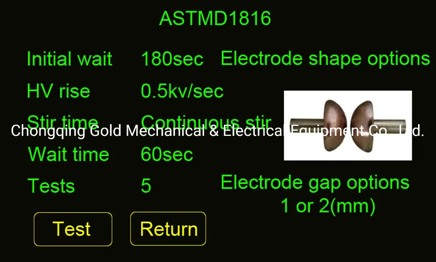 Full-Automatic Dielectric Strength Tester for Transformer Oil Bdv Testing Equipment ASTM D1816 IEC156