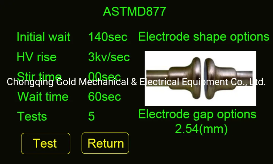 Full-Automatic Dielectric Strength Tester for Transformer Oil Bdv Testing Equipment ASTM D1816 IEC156