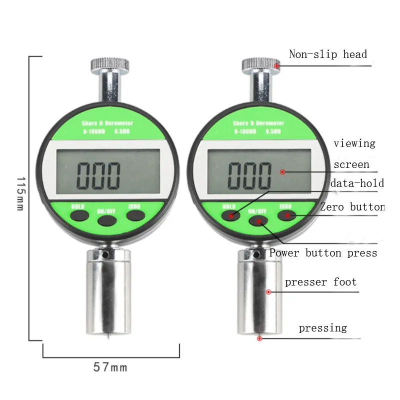 Hard Rubber Display Shorea Pointer Shore Hardness Durometer Tester