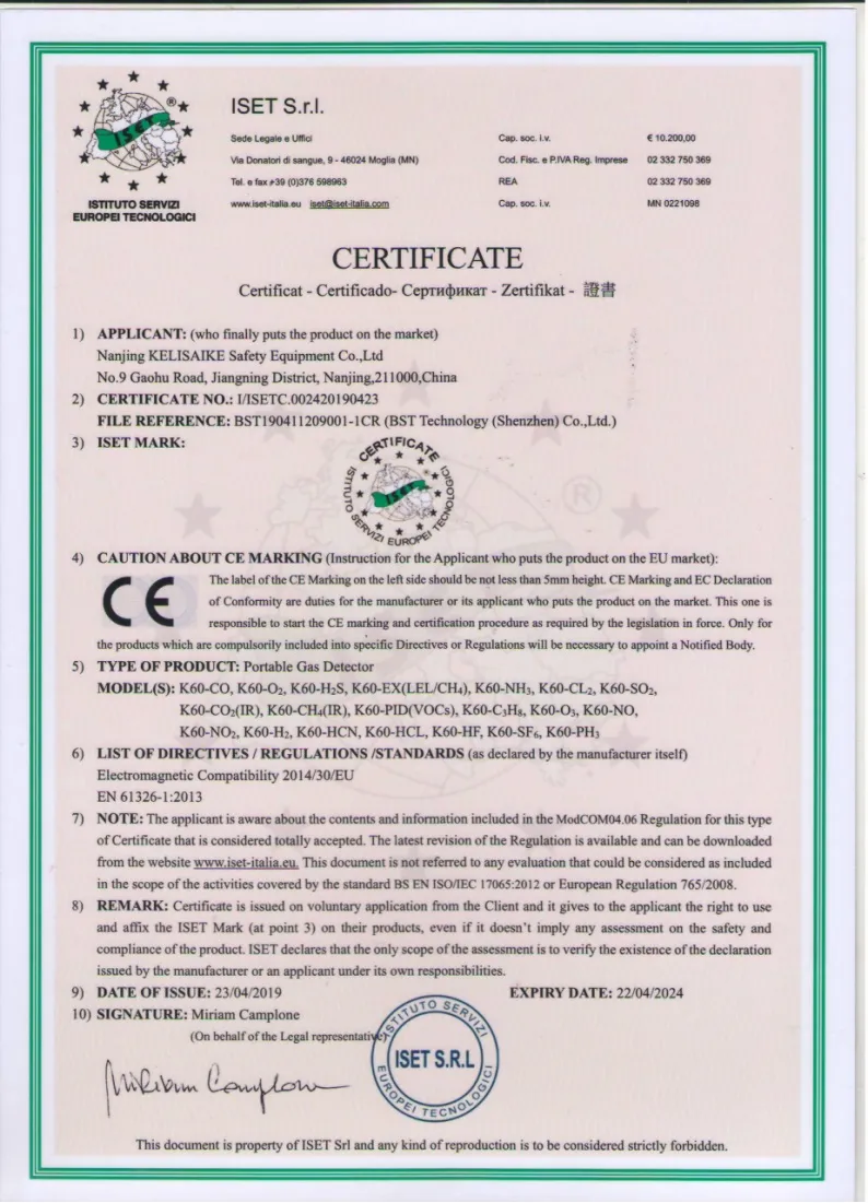 Portable Single Gas Cl2 Detector/Analyzer