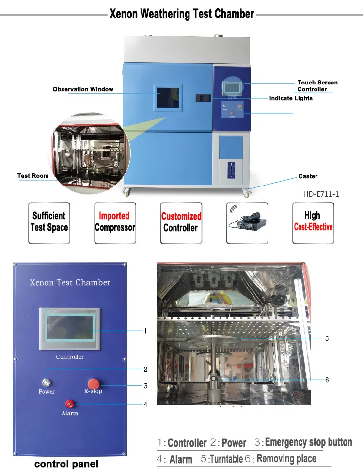 Simulated Environmental Xenon Wearhering Solar Radiation Climatic Chamber / Climatic Test Machine